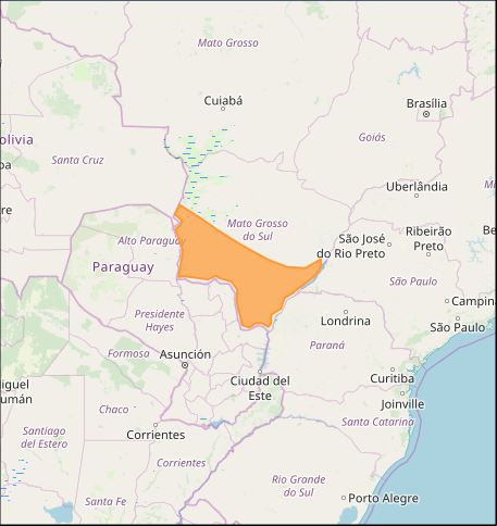 Mapa das áreas com alerta de chuvas intensas nesta 3ª feira - Fonte: Inmet