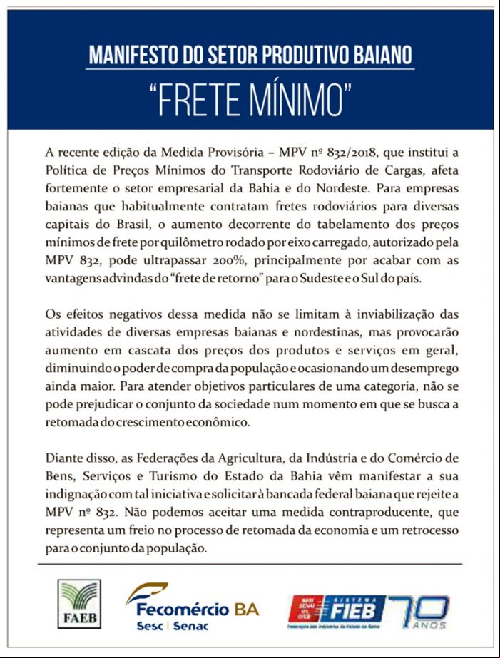 Frete na Bahia